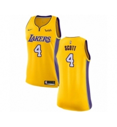 Women's Los Angeles Lakers #4 Byron Scott Authentic Gold Home Basketball Jersey - Icon Edition