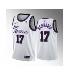 Men's Los Angeles Lakers #17 Dennis Schroder White City Edition Stitched Basketball Jersey