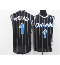 Men's Orlando Magic #1 Tracy Mcgrady Black Mitchell & Ness Black Retired Player Jersey