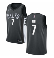 Women's Nike Brooklyn Nets #7 Jeremy Lin Swingman Gray NBA Jersey Statement Edition