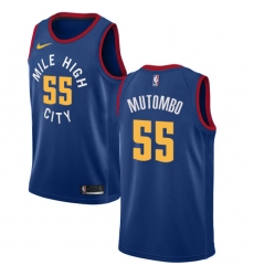 Youth Nike Denver Nuggets #55 Dikembe Mutombo Swingman Light Blue Alternate NBA Jersey Statement Edition