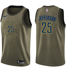 Men's Nike Indiana Pacers #25 Al Jefferson Swingman Green Salute to Service NBA Jersey
