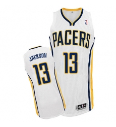 Men's Adidas Indiana Pacers #13 Mark Jackson Authentic White Home NBA Jersey