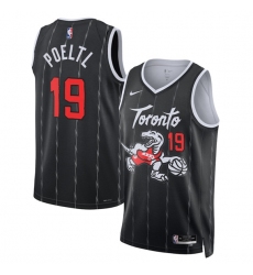 Men's Toronto Raptors #19 Jakob Poeltl Black 2025-26 City Edition Stitched Basketball Jersey