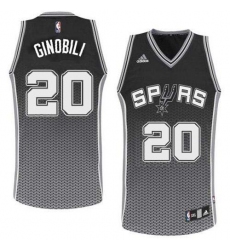 Men's Adidas San Antonio Spurs #20 Manu Ginobili Swingman Black Resonate Fashion NBA Jersey