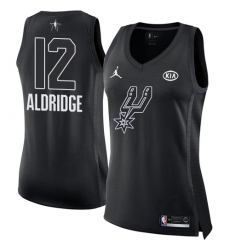 Women's Nike Jordan San Antonio Spurs #12 LaMarcus Aldridge Swingman Black 2018 All-Star Game NBA Jersey