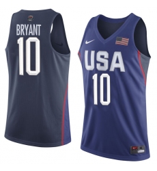 Men's Nike Team USA #10 Kobe Bryant Authentic Navy Blue 2016 Olympics Basketball Jersey