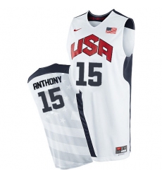 Men's Nike Team USA #15 Carmelo Anthony Swingman White 2012 Olympics Basketball Jersey