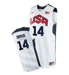 Men's Nike Team USA #14 Anthony Davis Swingman White 2012 Olympics Basketball Jersey