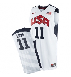 Men's Nike Team USA #11 Kevin Love Authentic White 2012 Olympics Basketball Jersey