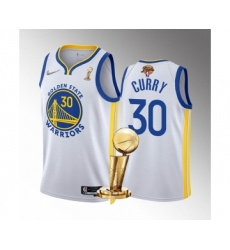 Men's Golden State Warriors #30 Stephen Curry White 2022 NBA Finals Champions Stitched Jersey