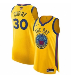Youth Nike Golden State Warriors #30 Stephen Curry Swingman Gold 2018 NBA Finals Bound NBA Jersey - City Edition