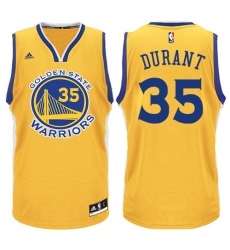 Men's Adidas Golden State Warriors #35 Kevin Durant Authentic Gold NBA Jersey