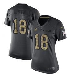 Women's Nike Cincinnati Bengals #18 A.J. Green Limited Black 2016 Salute to Service NFL Jersey