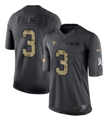 Men's Nike Arizona Cardinals #3 Carson Palmer Limited Black 2016 Salute to Service NFL Jersey