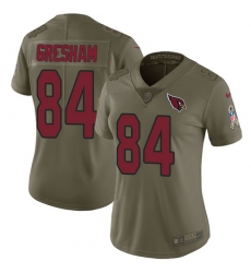 Women's Nike Arizona Cardinals #84 Jermaine Gresham Limited Olive 2017 Salute to Service NFL Jersey