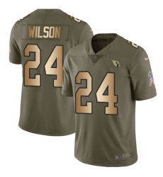 Men's Nike Arizona Cardinals #24 Adrian Wilson Limited Olive/Gold 2017 Salute to Service NFL Jersey