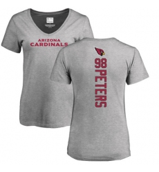 NFL Women's Nike Arizona Cardinals #98 Corey Peters Ash Backer V-Neck T-Shirt