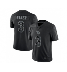 Men's Arizona Cardinals #3 Budda Baker Black Reflective Limited Stitched Football Jersey Men's Arizona Cardinals #3 Budda Baker Black Reflective Limited Stitched Football Jersey