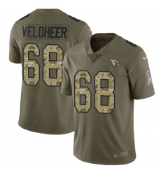Men's Nike Arizona Cardinals #68 Jared Veldheer Limited Olive/Camo 2017 Salute to Service NFL Jersey