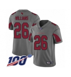 Youth Arizona Cardinals #26 Brandon Williams Limited Silver Inverted Legend 100th Season Football Jersey