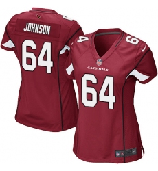 Women's Nike Arizona Cardinals #64 Dorian Johnson Game Red Team Color NFL Jersey