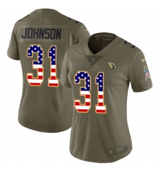 Women's Nike Arizona Cardinals #31 David Johnson Limited Olive/USA Flag 2017 Salute to Service NFL Jersey