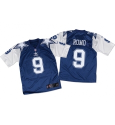 Men's Nike Dallas Cowboys #9 Tony Romo Elite Navy/White Throwback NFL Jersey