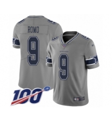 Youth Dallas Cowboys #9 Tony Romo Limited Gray Inverted Legend 100th Season Football Jersey