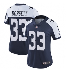 Women's Nike Dallas Cowboys #33 Tony Dorsett Navy Blue Throwback Alternate Vapor Untouchable Limited Player NFL Jersey