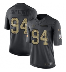 Youth Nike Dallas Cowboys #94 Randy Gregory Limited Black 2016 Salute to Service NFL Jersey