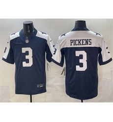 Men's Dallas Cowboys #3 George pickens Navy F.U.S.E. Thanksgiving Vapor Limited Stitched Football Jersey