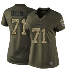 Women's Nike Dallas Cowboys #71 La'el Collins Elite Green Salute to Service NFL Jersey