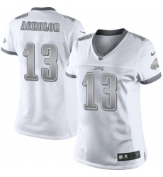 Women's Nike Philadelphia Eagles #13 Nelson Agholor Limited White Platinum NFL Jersey