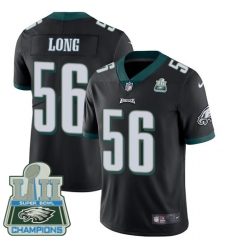 Men's Nike Philadelphia Eagles #56 Chris Long Black Alternate Vapor Untouchable Limited Player Super Bowl LII Champions NFL Jersey
