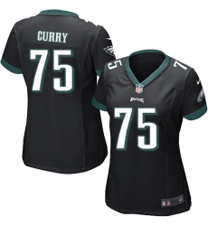 Women's Nike Philadelphia Eagles #75 Vinny Curry Game Black Alternate NFL Jersey