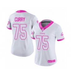 Women's Philadelphia Eagles #75 Vinny Curry Limited White Pink Rush Fashion Football Jersey