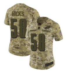 Women's Nike Philadelphia Eagles #58 Jordan Hicks Limited Camo 2018 Salute to Service NFL Jersey