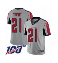 Men's Atlanta Falcons #21 Desmond Trufant Limited Silver Inverted Legend 100th Season Football Jersey