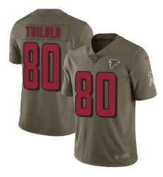 Men's Nike Atlanta Falcons #80 Levine Toilolo Limited Olive 2017 Salute to Service NFL Jersey