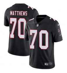Men's Nike Atlanta Falcons #70 Jake Matthews Black Alternate Vapor Untouchable Limited Player NFL Jersey