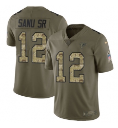 Men's Nike Atlanta Falcons #12 Mohamed Sanu Limited Olive/Camo 2017 Salute to Service NFL Jersey