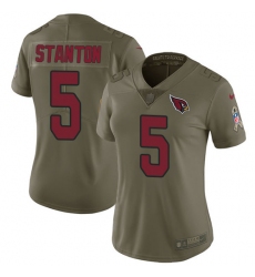 Women's Nike Arizona Cardinals #5 Drew Stanton Limited Olive 2017 Salute to Service NFL Jersey