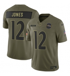 Men's Baltimore Ravens #12 Jacoby Jones Olive 2025 Salute to Service Limited Football Stitched Jersey