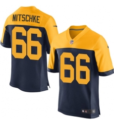 Men's Nike Green Bay Packers #66 Ray Nitschke Elite Navy Blue Alternate NFL Jersey