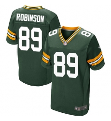 Men's Nike Green Bay Packers #89 Dave Robinson Elite Green Team Color NFL Jersey
