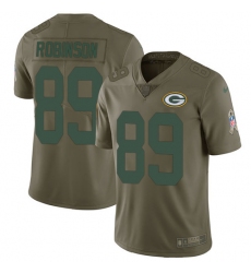 Youth Nike Green Bay Packers #89 Dave Robinson Limited Olive 2017 Salute to Service NFL Jersey