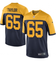 Men's Nike Green Bay Packers #65 Lane Taylor Game Navy Blue Alternate NFL Jersey