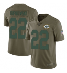 Men's Nike Green Bay Packers #22 Aaron Ripkowski Limited Olive 2017 Salute to Service NFL Jersey