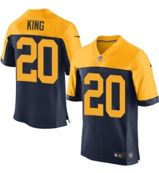 Men's Nike Green Bay Packers #20 Kevin King Elite Navy Blue Alternate NFL Jersey